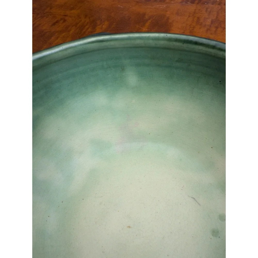 Roseville Pottery Dogwood Green Smooth 1920 Art Pottery Bowl - Picture 8 of 8